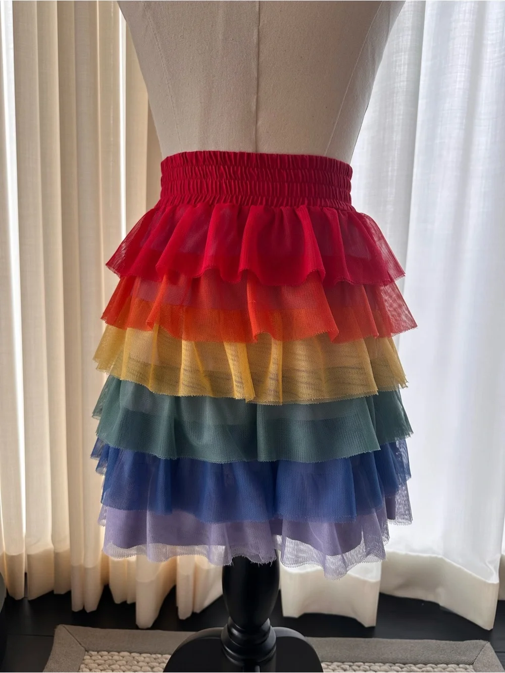Tiered Rainbow Ruffle Skirt - Multicolor